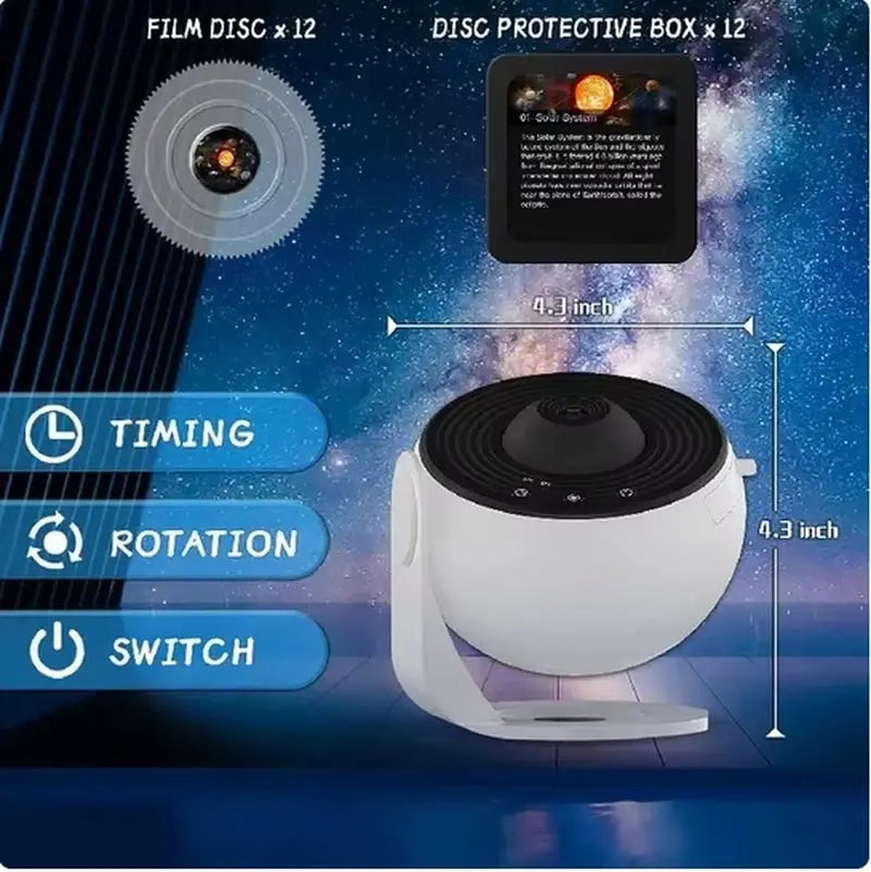 LED Night Light Galaxy Projector Starry Sky Projector 360° Rotate Planetarium Night Lamp for Room Decorative Children Kids Gift